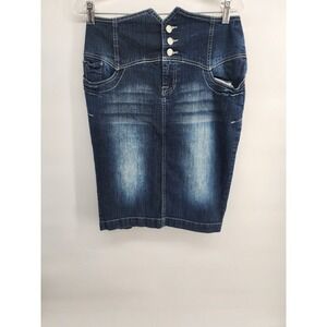 Deb Jeans Womens Size 5 Dark Wash High Waist Denim‎ Pencil Skirt Y2K Style